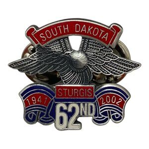 Sturgis Motorcycle Rally South Dakota Eagle Wing 62nd Annual Pin 2002 Multicolor